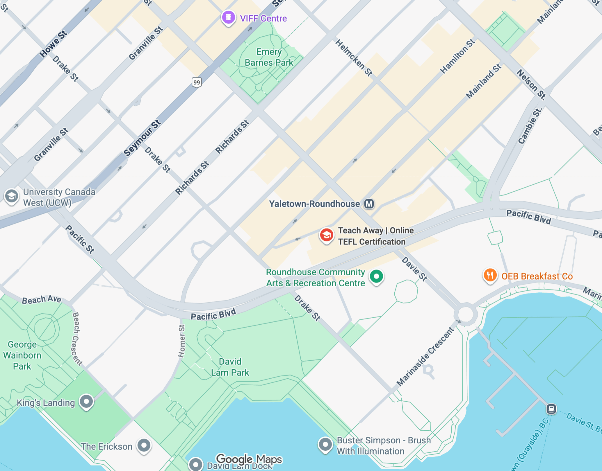 Teachaway Vancouver Location Map